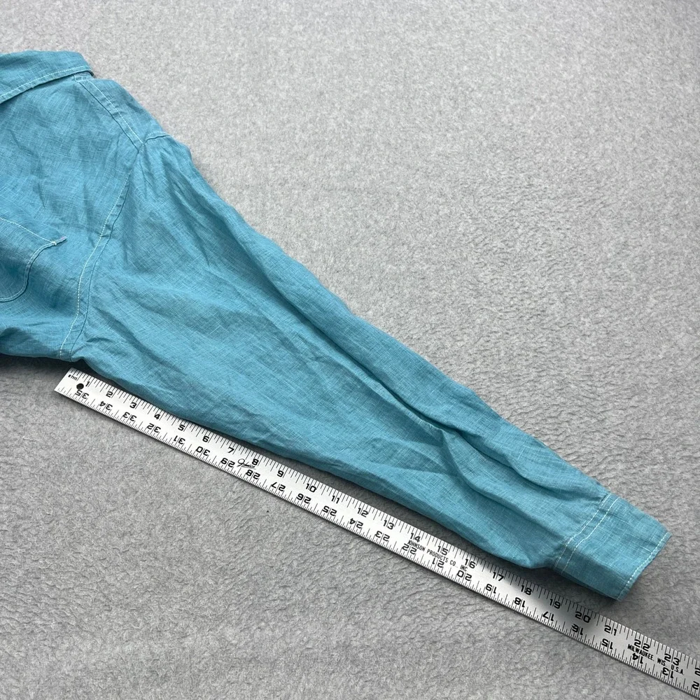 Tommy Bahama Sea Glass Breezer Shirt Men's XL Teal Blue 100% Linen Button‎ Up